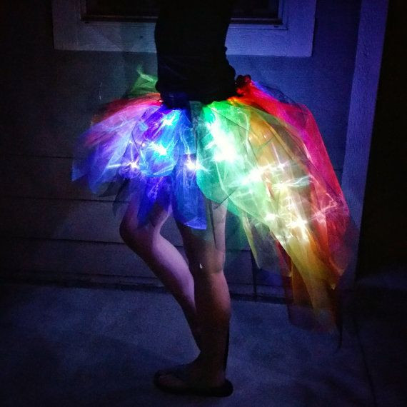 Best ideas about Light Up Costumes DIY
. Save or Pin Light Up Rainbow and Black Tapered Bustle Tutu Skirt in Now.