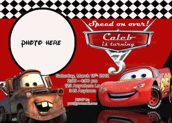 Best ideas about Lightning Mcqueen Birthday Invitations
. Save or Pin Pixar Cars Lightning McQueen Invitation Digital DIY print Now.