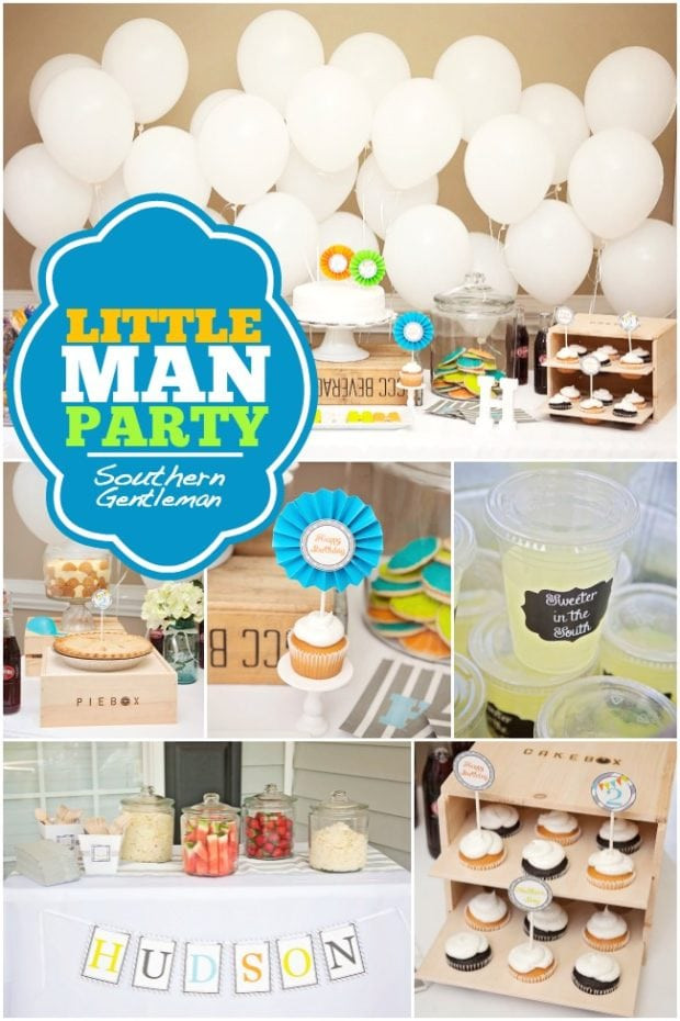 Best ideas about Lil Man Birthday Party
. Save or Pin Little Man Southern Gentleman Party Spaceships and Laser Now.