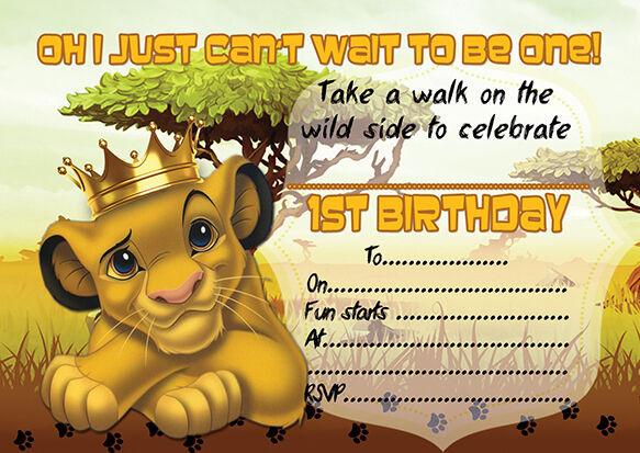 Best ideas about Lion King Birthday Invitations
. Save or Pin 10 x Children Kids Birthday Party Invitations THE LION Now.