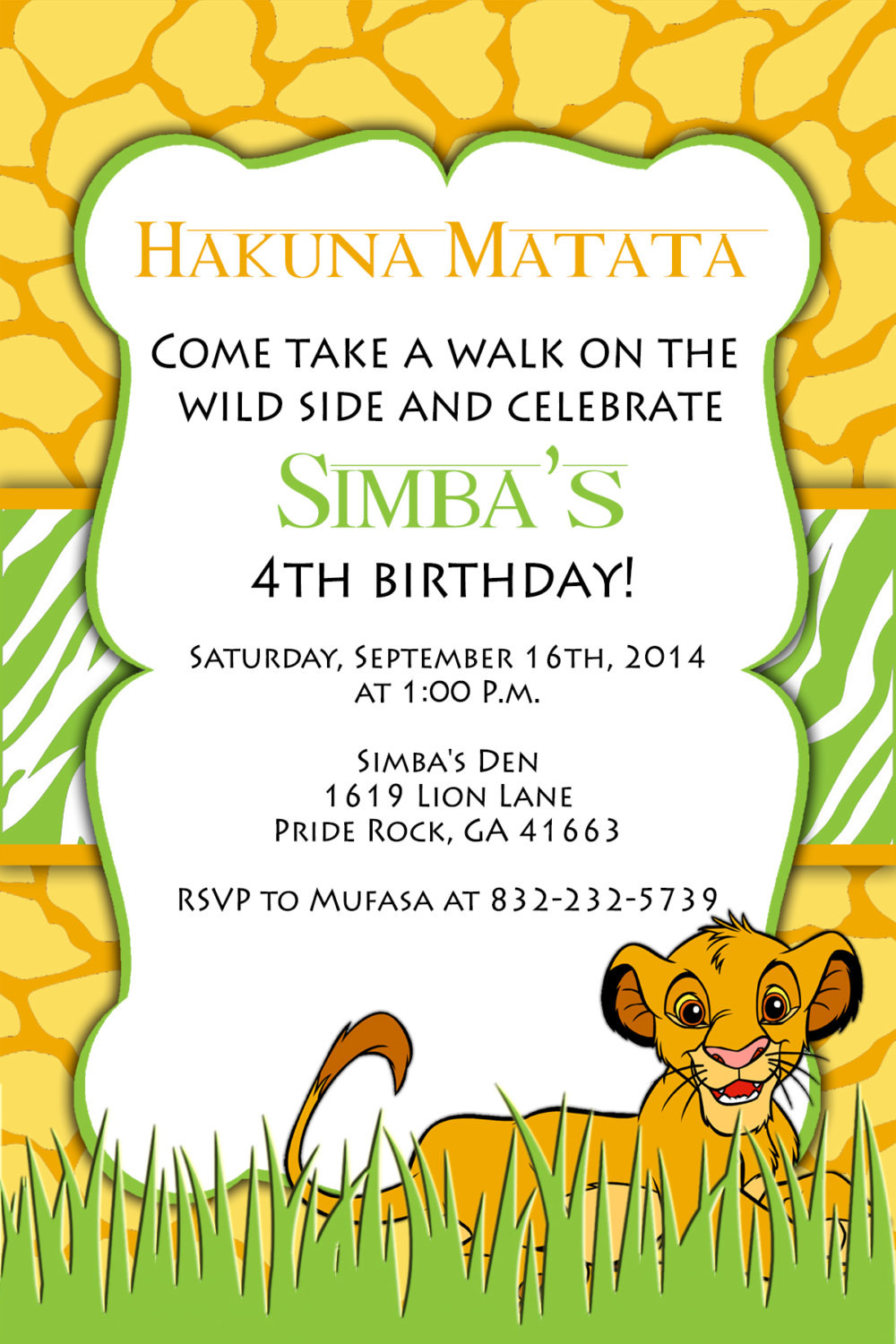 Best ideas about Lion King Birthday Invitations
. Save or Pin Print Your Own Lion King Birthday Invitation Simba by Now.