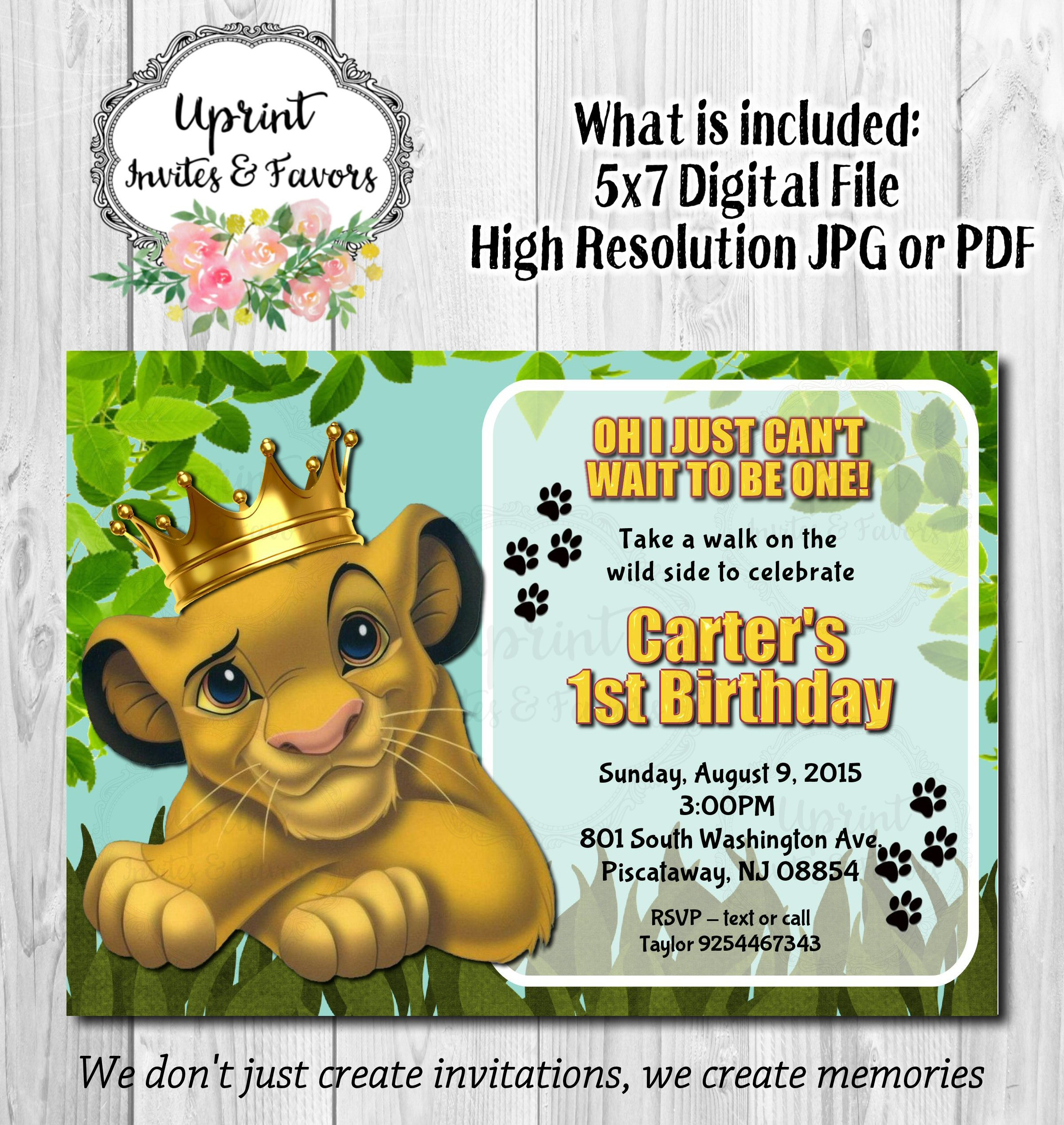 Best ideas about Lion King Birthday Invitations
. Save or Pin Simba King Jungle Invitation Simba with Crown Invite Lion Now.
