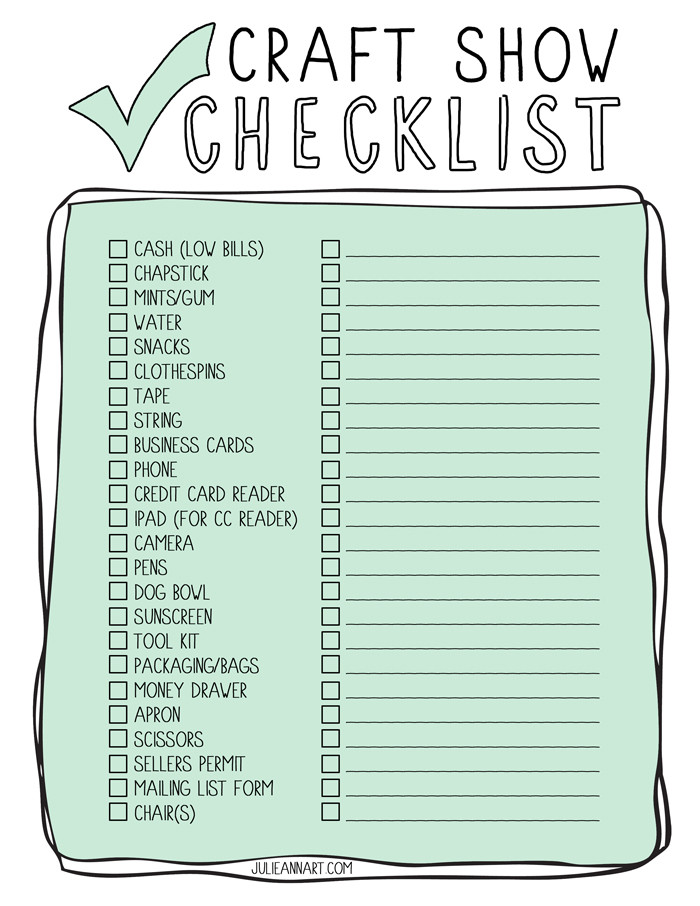 Best ideas about List Of Crafts
. Save or Pin Printable Craft Show Checklist – Unblushing Now.