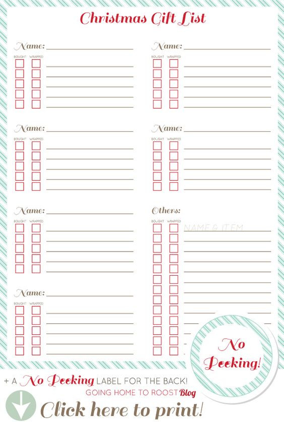 Best ideas about List Of Gift Ideas
. Save or Pin keep organized printable christmas t list Now.