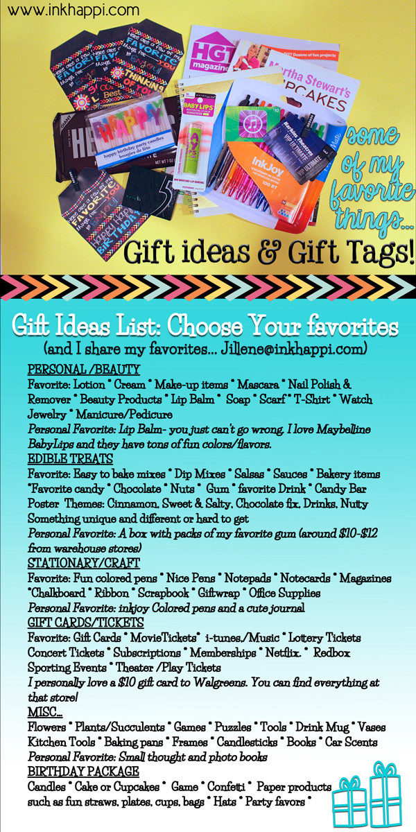 Best ideas about List Of Gift Ideas
. Save or Pin Gift Ideas List Some Favorites inkhappi Now.