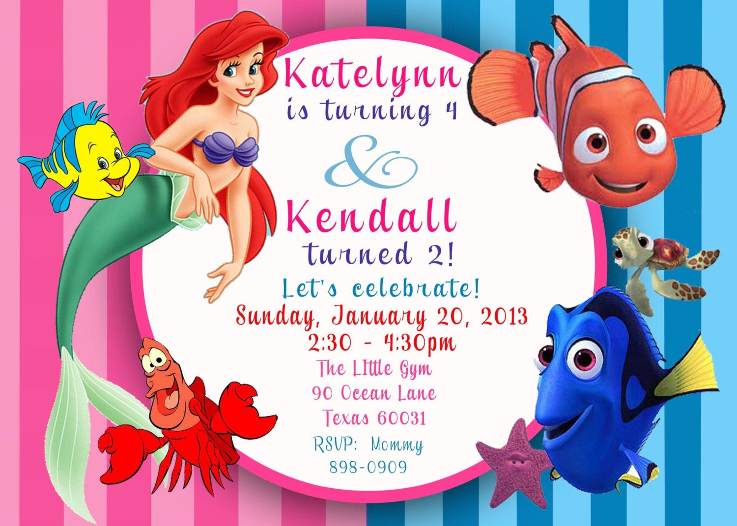 Best ideas about Little Mermaid Birthday Invitations
. Save or Pin CUSTOM PHOTO Invitation Ariel The Little Mermaid & Finding Now.