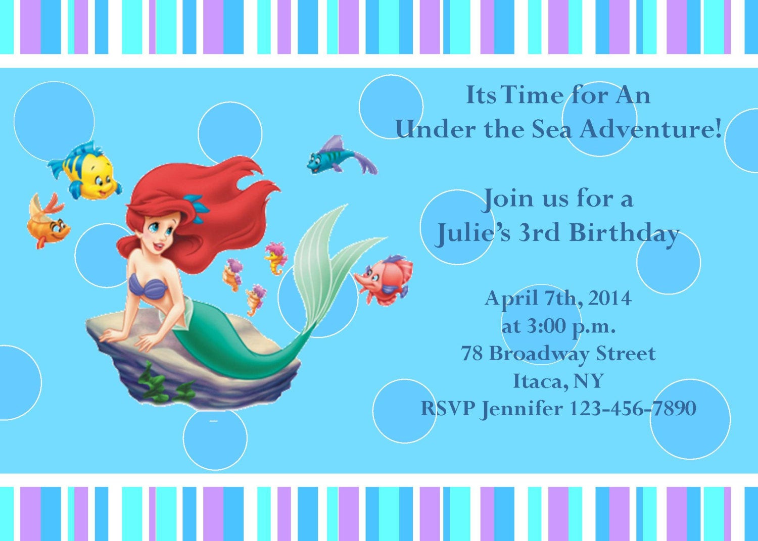 Best ideas about Little Mermaid Birthday Invitations
. Save or Pin Girls Little Mermaid Printable Birthday Party Invitation Now.