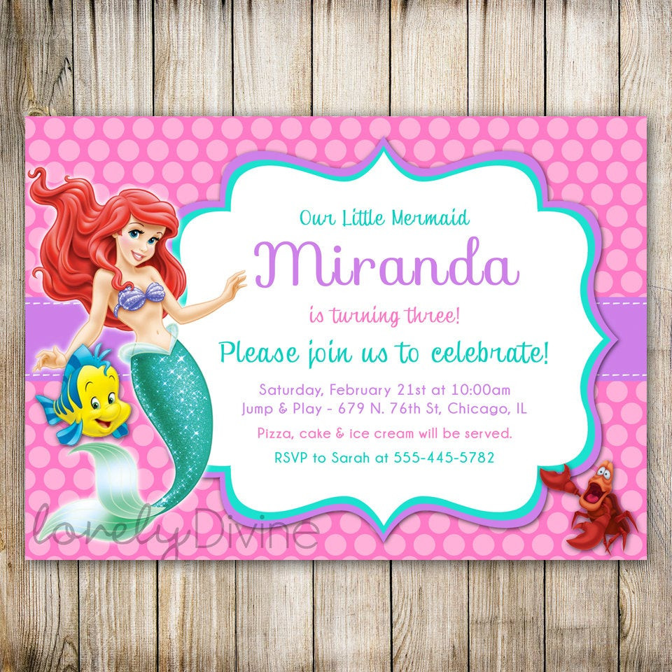 Best ideas about Little Mermaid Birthday Invitations
. Save or Pin Little Mermaid Birthday Invitation Ariel Invitation Ariel Now.