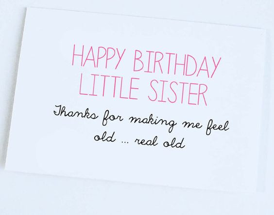 Best ideas about Little Sister Birthday Quotes
. Save or Pin Little Sister Birthday Card Funny Birthday Card Joke Now.