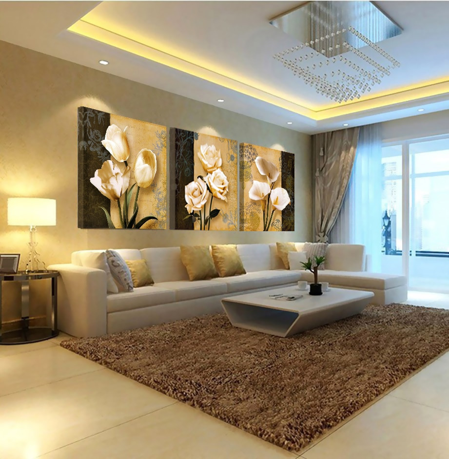 Best ideas about Living Room Pictures
. Save or Pin 3pcs no frame art orchid canvas oil painting poster living Now.