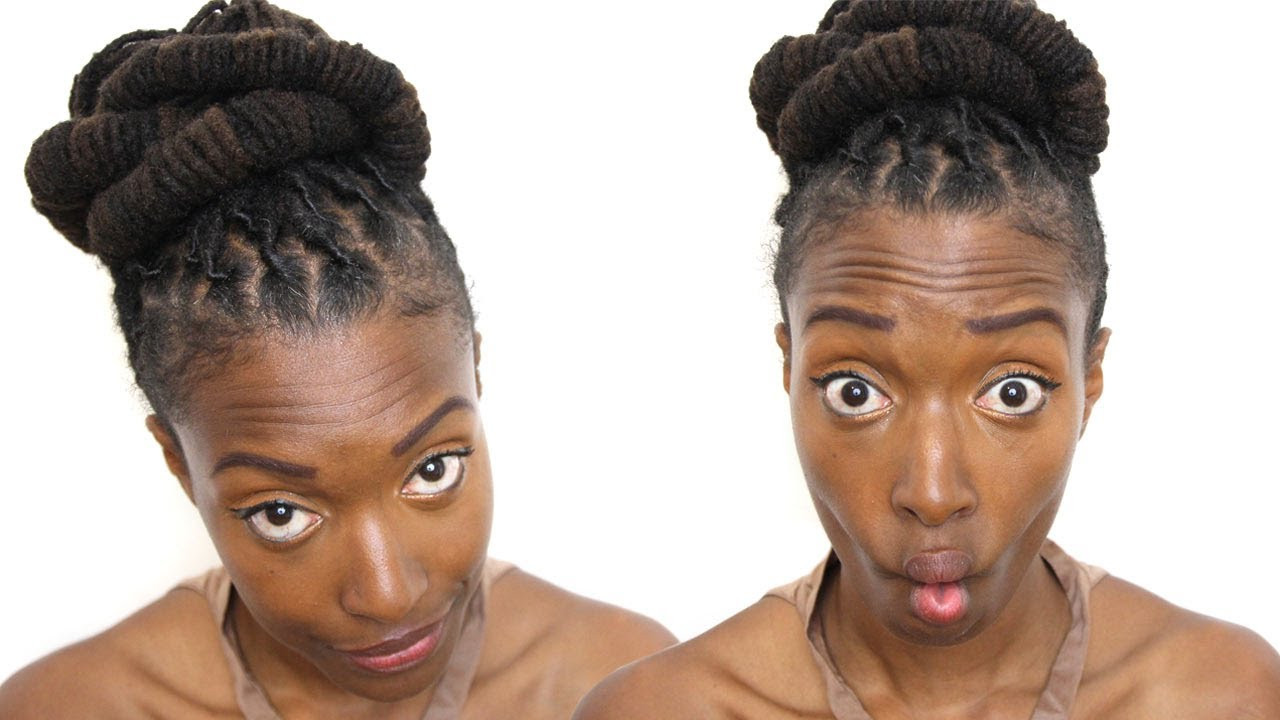 Best ideas about Locs Updo Hairstyles
. Save or Pin Loc Hairstyle Tutorial Barrel Bun Updo Now.