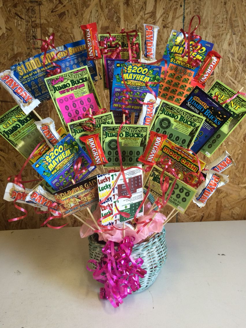 Best ideas about Lottery Ticket Gift Ideas
. Save or Pin Lottery ticket t basket I made for my mom s 64th Now.