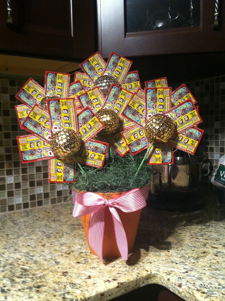 Best ideas about Lottery Ticket Gift Ideas
. Save or Pin Lottery ticket flower pot i see a christmas present for Now.