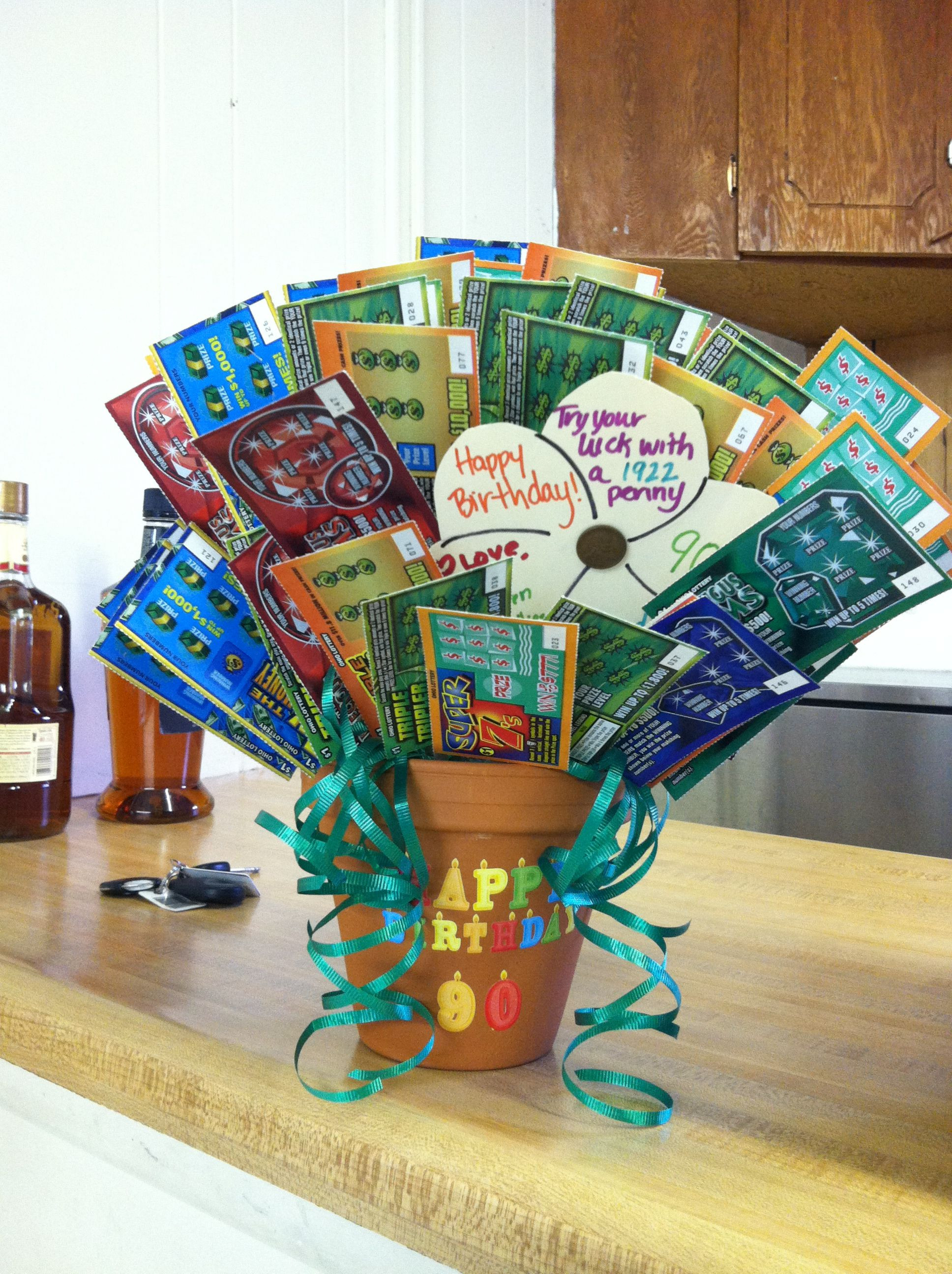 Best ideas about Lottery Tickets Gift Ideas
. Save or Pin Lottery ticket t basket for grandpa s 90th birthday Now.