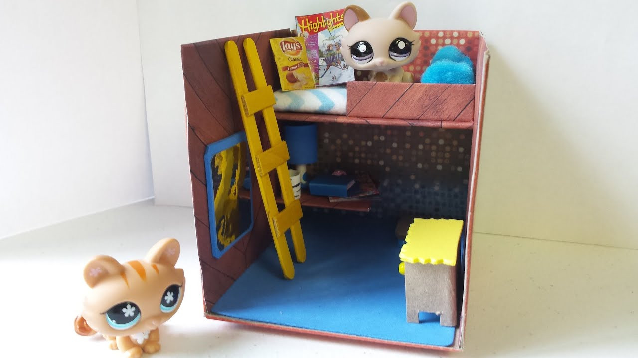 Best ideas about Lps DIY Bed
. Save or Pin How to Make a Cute LPS Bedroom for Boy or Girl Dollhouse Now.