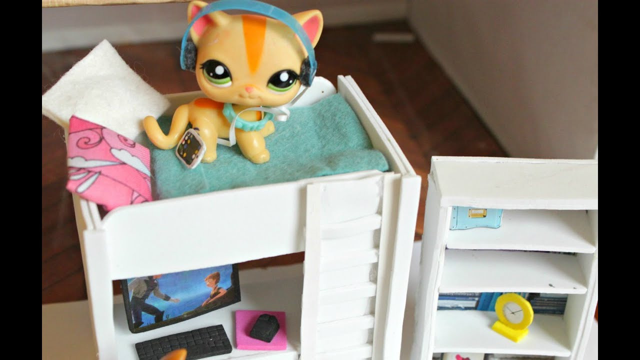 Best ideas about Lps DIY Bed
. Save or Pin LPS DIY How to make an LPS bunkbed with desk Littlest Pet Now.