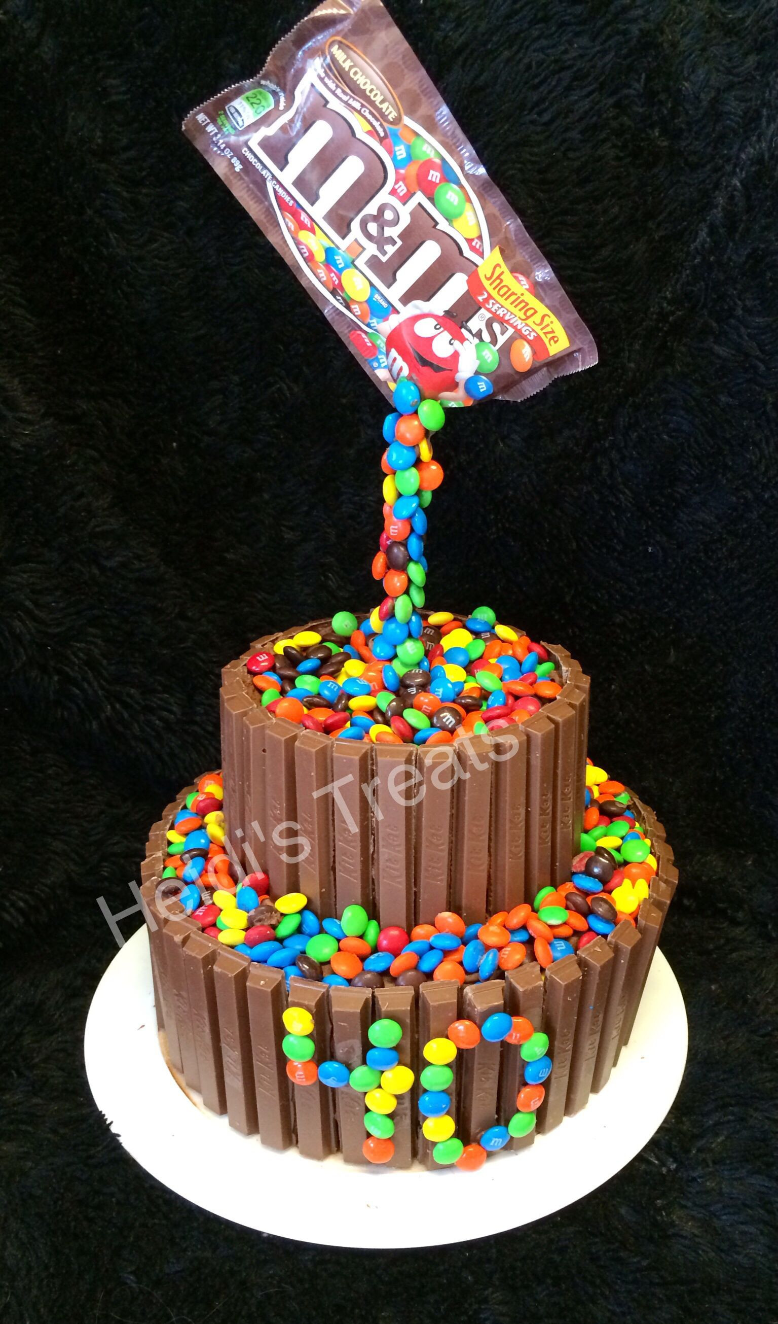 Best ideas about M&amp;ms Birthday Cake
. Save or Pin Floating candy cake M & Ms and kit Kat cake 40 forty Now.