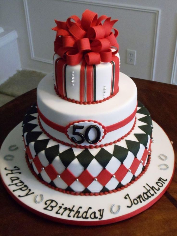 Best ideas about Man Birthday Cake
. Save or Pin A 50th birthday cake idea for a man in red black & silver Now.