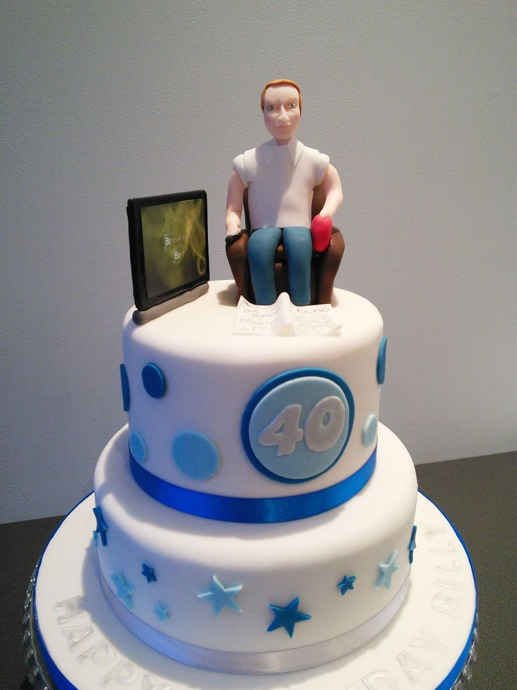 Best ideas about Man Birthday Cake
. Save or Pin 40th birthday cake man watching tv Now.