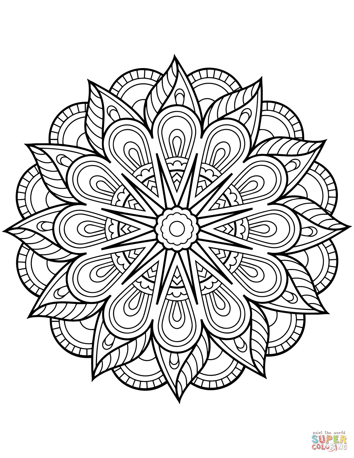 Best ideas about Mandela Adult Coloring Books
. Save or Pin Flower Mandala coloring page Now.