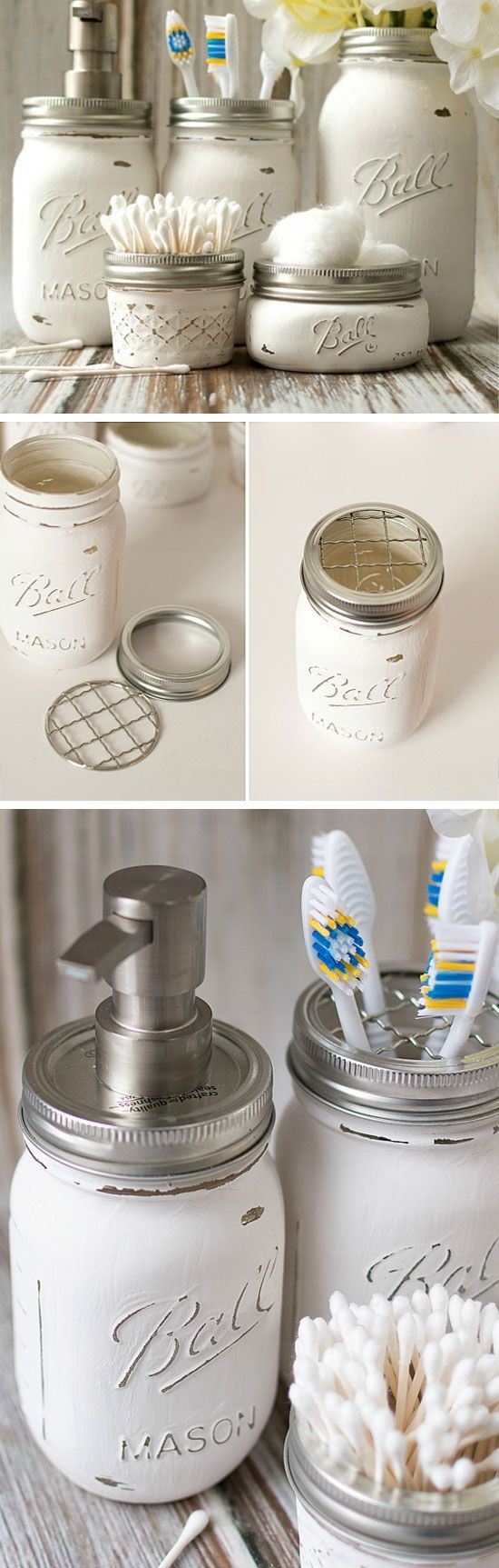 Best ideas about Mason Jar Bathroom Set DIY
. Save or Pin 20 DIY Bathroom Storage Ideas for Small Spaces Now.