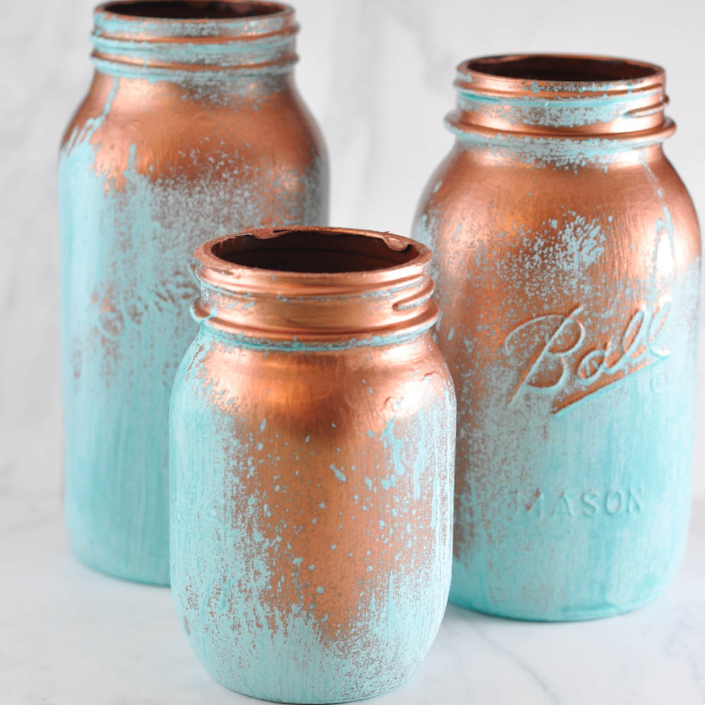 Best ideas about Mason Jar DIY
. Save or Pin Mason Jars With A Blue Patina Suburble Now.