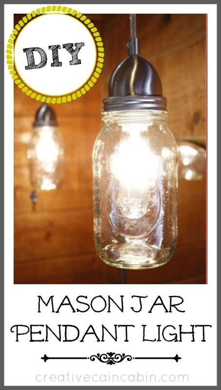 Best ideas about Mason Jar Pendant Light DIY
. Save or Pin DIY Mason Jar Pendant Light Creative Cain Cabin Now.