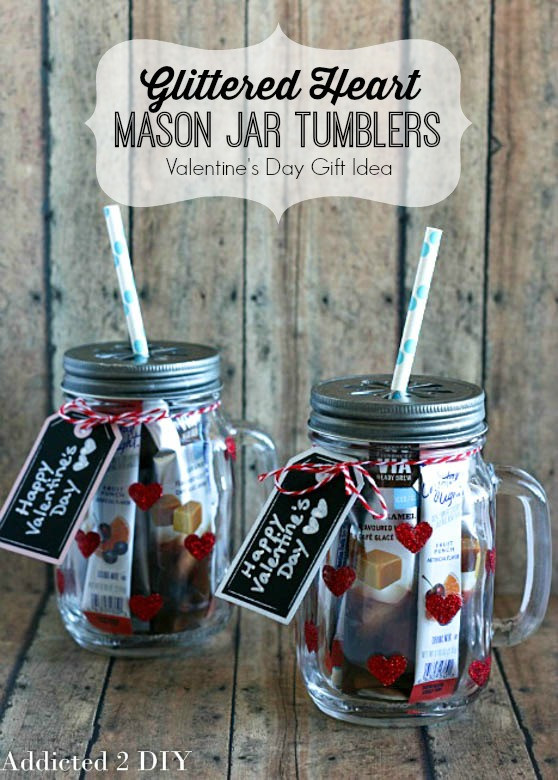 Best ideas about Mason Jar Valentine Gift Ideas
. Save or Pin Glittered Heart Mason Jar Tumblers Now.