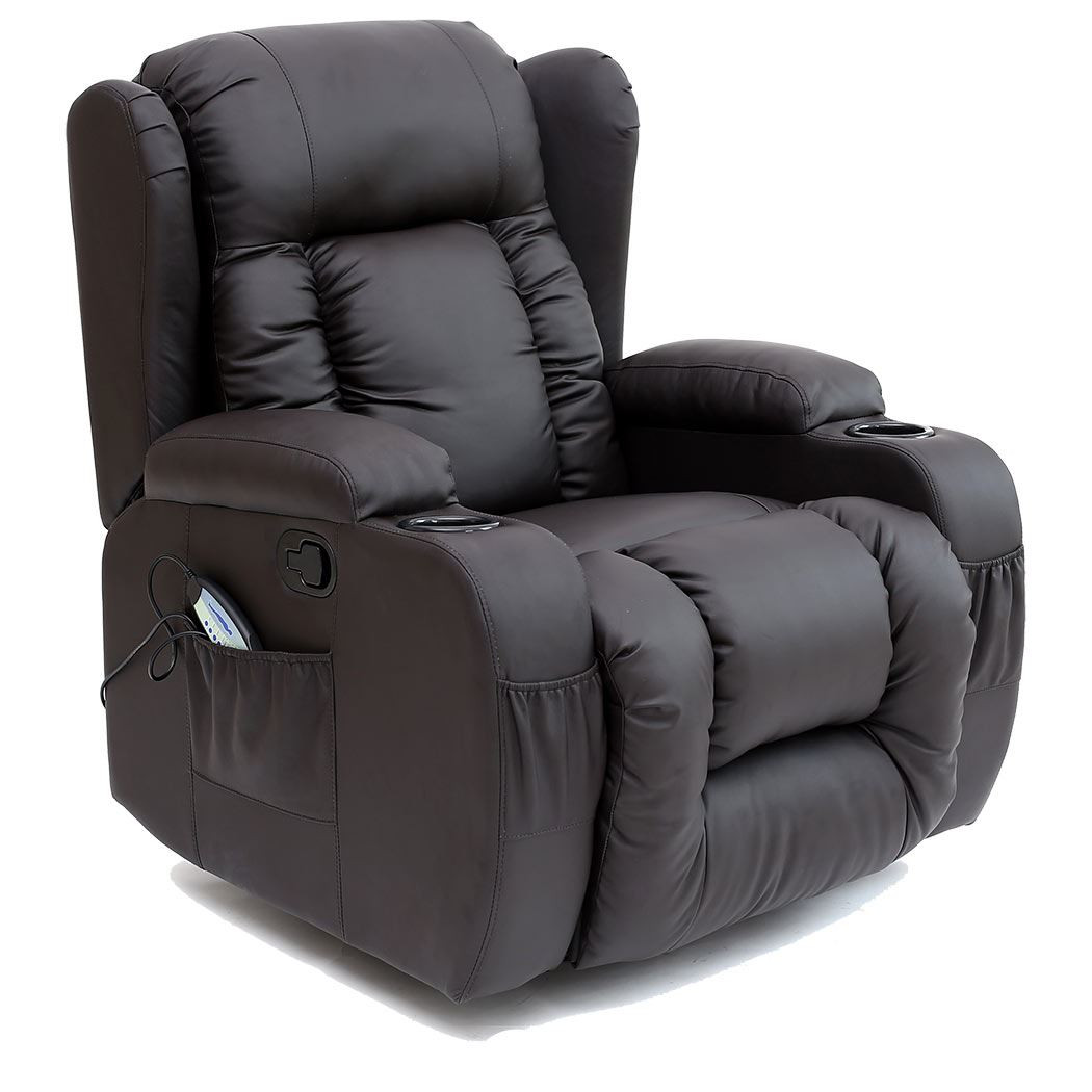 Best ideas about Massage Recliner Chair
. Save or Pin CAESAR 10 IN 1 WINGED LEATHER RECLINER CHAIR ROCKING Now.