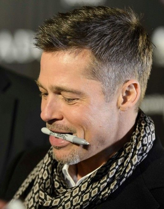 Best ideas about Mens Fall Hairstyles 2019
. Save or Pin Brad Pitt I love how he holds the pen Signing Now.