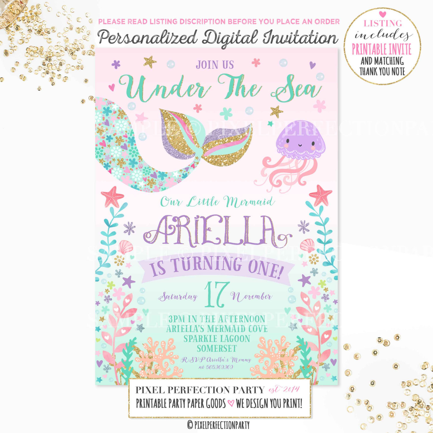 Best ideas about Mermaid Birthday Invitations
. Save or Pin Mermaid Invitation Mermaid Birthday by PixelPerfectionParty Now.