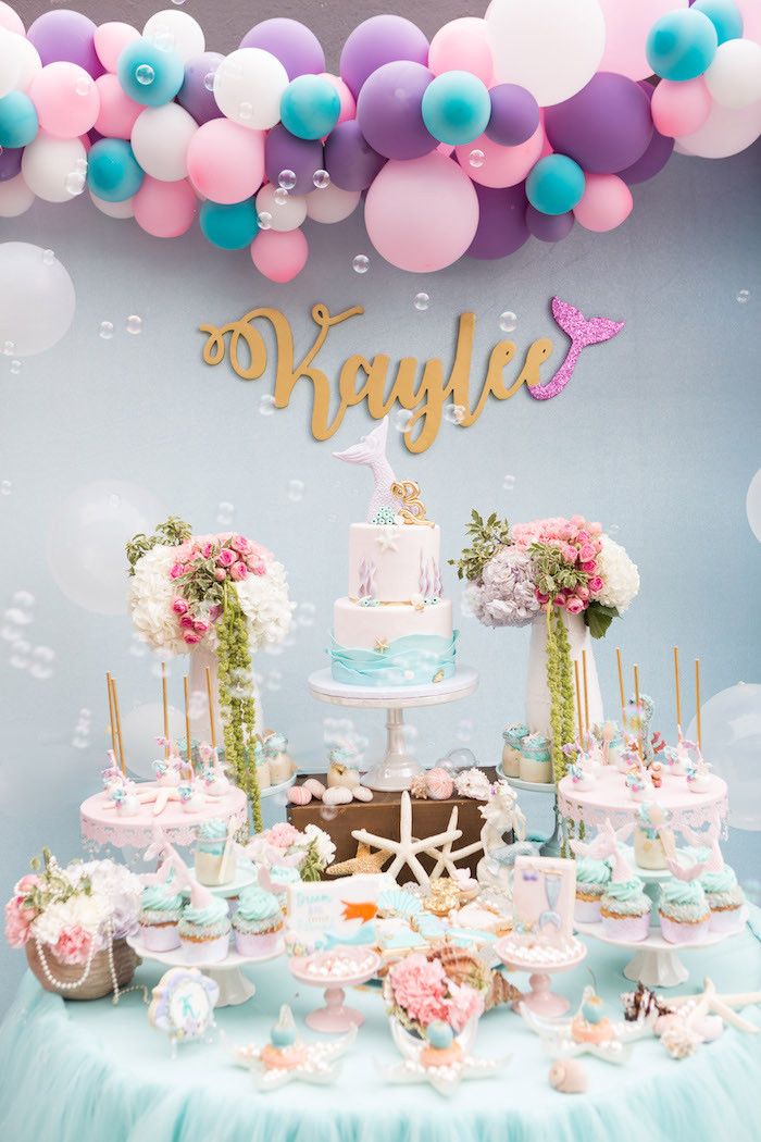Best ideas about Mermaid Birthday Party Decorations
. Save or Pin Kara s Party Ideas Pastel Mermaid Birthday Party Now.