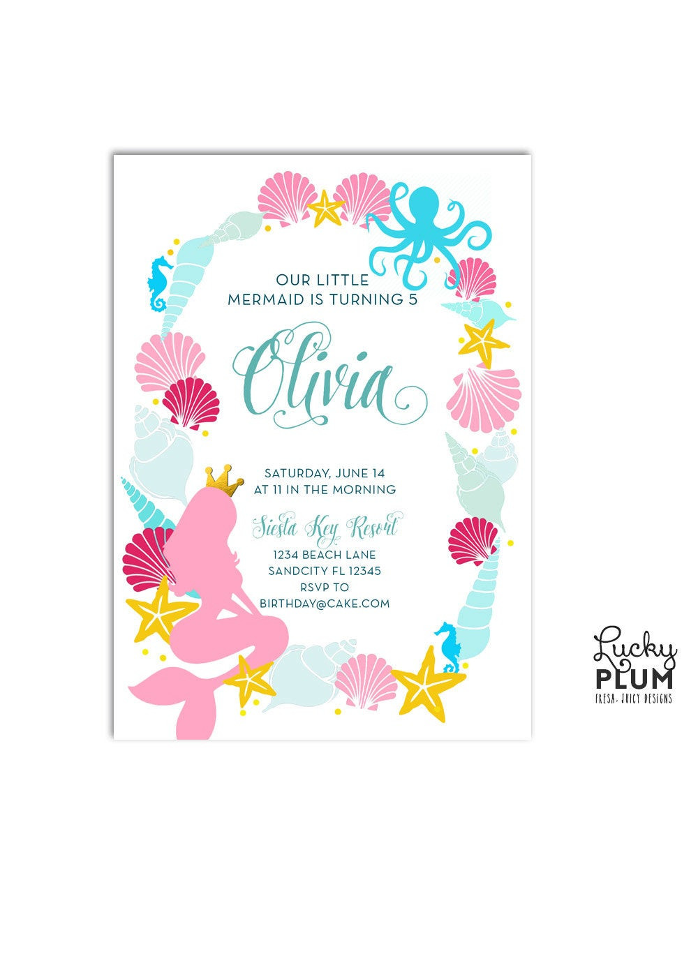 Best ideas about Mermaid Birthday Party Invitations
. Save or Pin Mermaid Birthday Invitation Modern Ocean Nautical Invite Now.