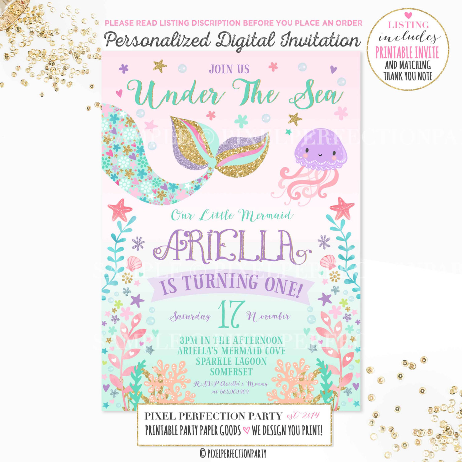Best ideas about Mermaid Birthday Party Invitations
. Save or Pin Mermaid Invitation Mermaid Birthday by PixelPerfectionParty Now.
