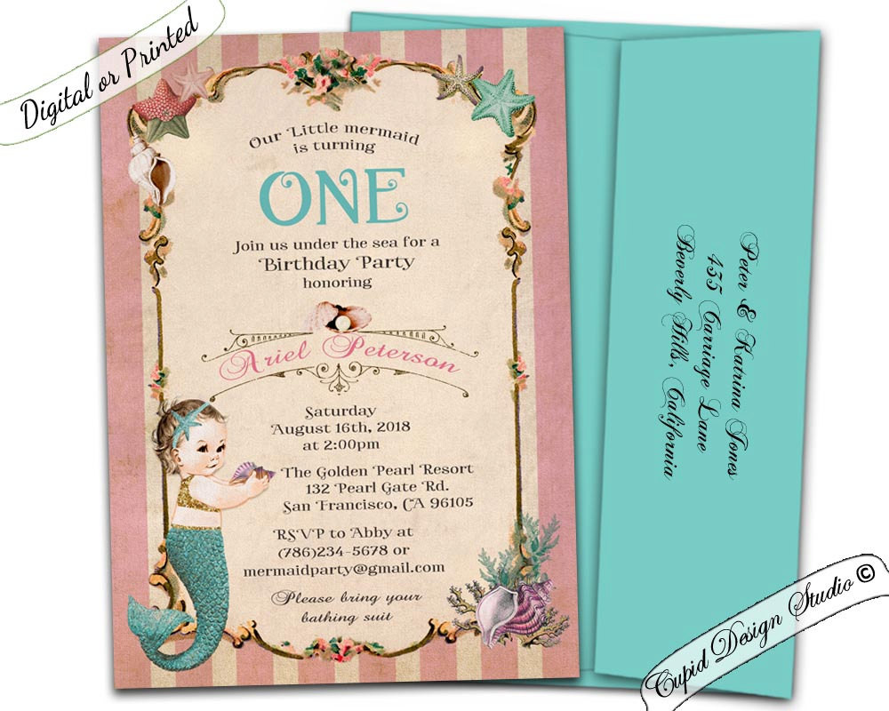 Best ideas about Mermaid First Birthday Invitations
. Save or Pin Mermaid first birthday invitation Mermaid 1st birthday Now.