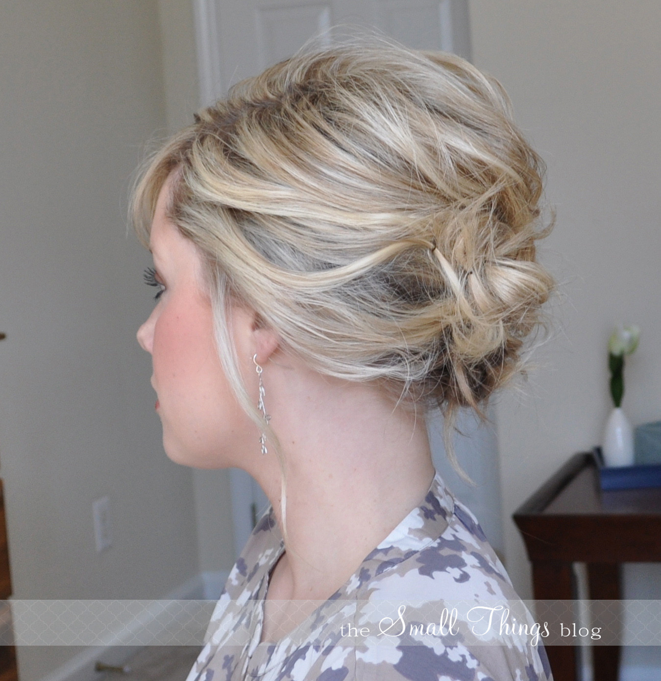 Best ideas about Messy Updo Hairstyles For Medium Length Hair
. Save or Pin The Messy Side Updo – The Small Things Blog Now.