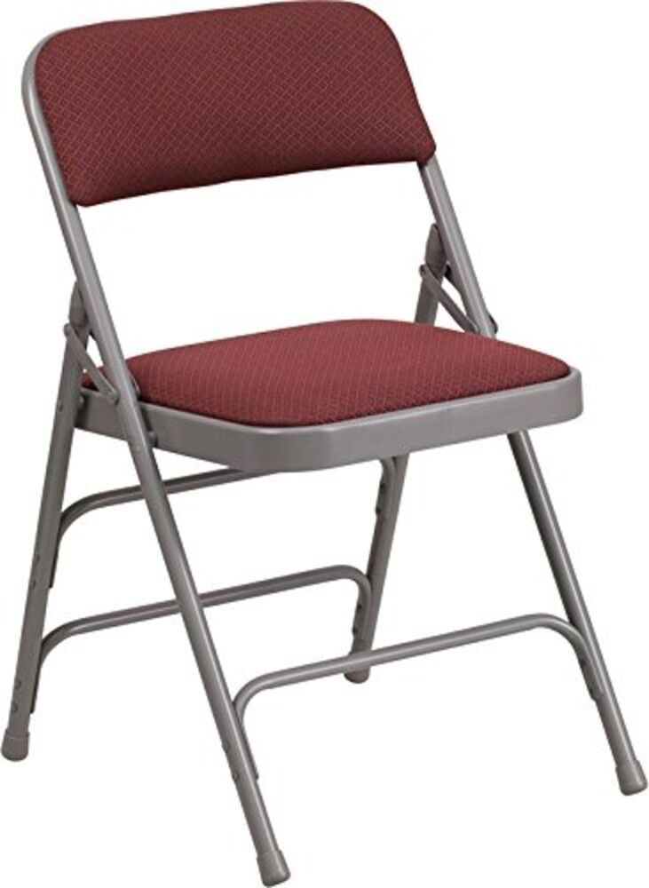 Best ideas about Metal Folding Chair
. Save or Pin Braced & Double Hinged Burgundy Patterned Fabric Now.