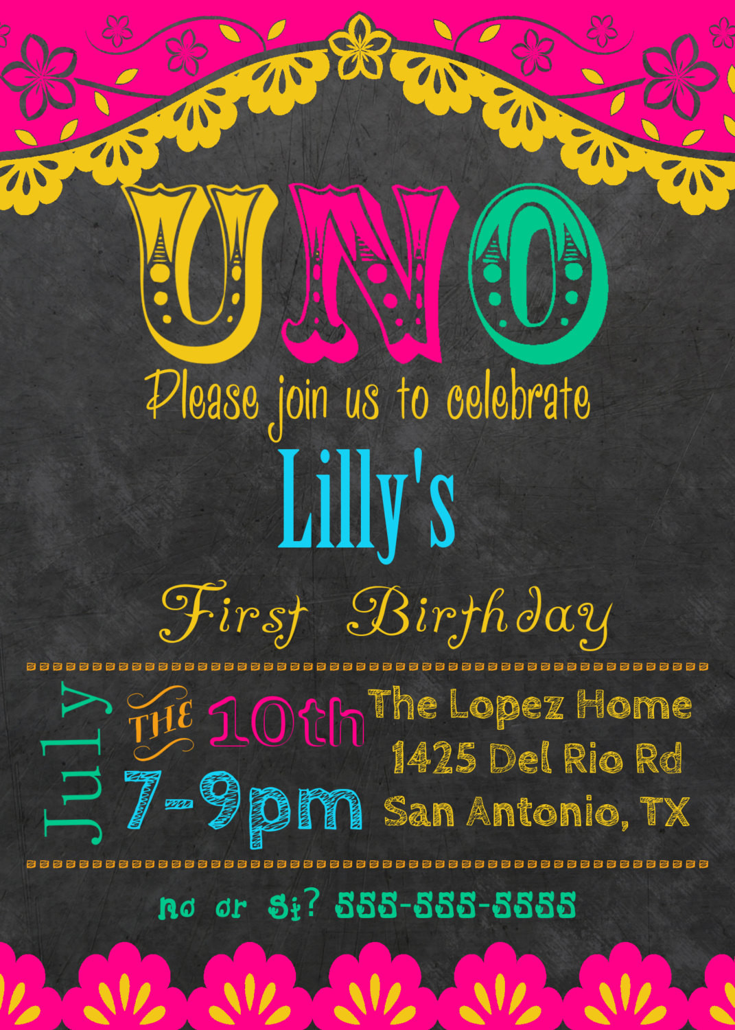 Best ideas about Mexican Birthday Invitations
. Save or Pin Mexican FIESTA 1st Birthday Party Invitation Chalkboard Uno Now.