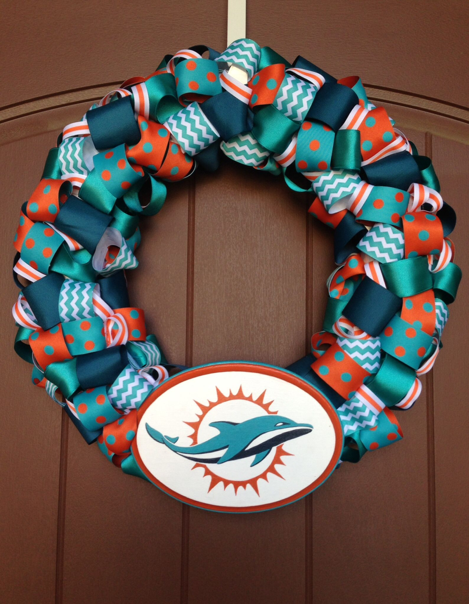 Best ideas about Miami Dolphins Gift Ideas
. Save or Pin Miami Dolphins ribbon wreath with hand painted team logo Now.