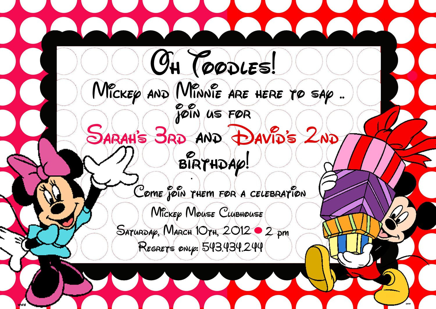 Best ideas about Mickey And Minnie Birthday Invitations
. Save or Pin Mickey And Minnie Mouse Birthday Invitations Now.