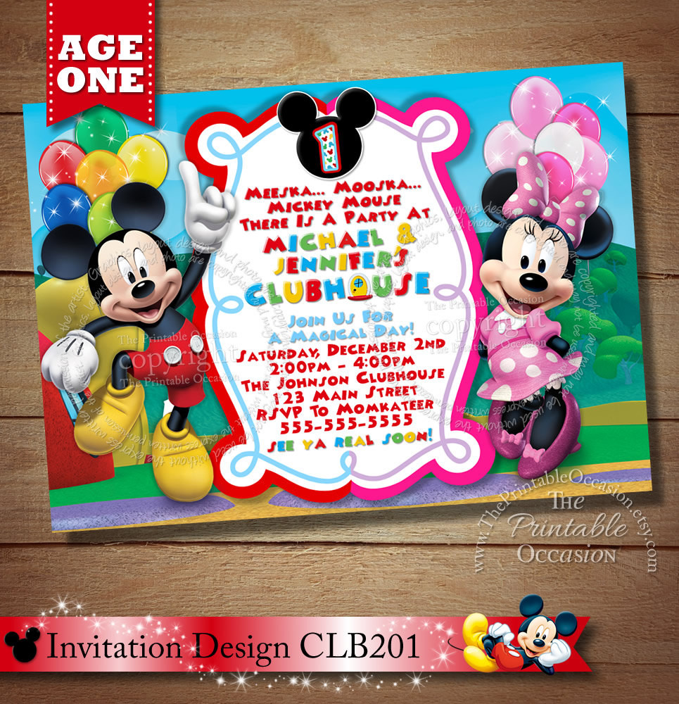 Best ideas about Mickey And Minnie Birthday Invitations
. Save or Pin YOU CHOOSE Mickey Minnie Twins Birthday Invitation Twins Now.