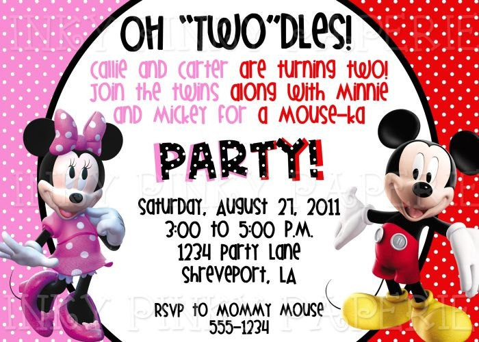Best ideas about Mickey And Minnie Birthday Invitations
. Save or Pin 17 Best images about Mickey & Minnie Party on Now.