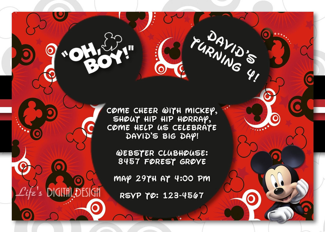 Best ideas about Mickey Birthday Invitations
. Save or Pin Mickey Mouse Invitation Birthday with Options Now.