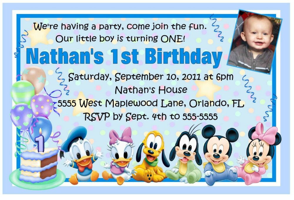 Best ideas about Mickey Mouse 1st Birthday Invitations
. Save or Pin MICKEY MOUSE DISNEY BABIES 1ST BIRTHDAY INVITATIONS Now.