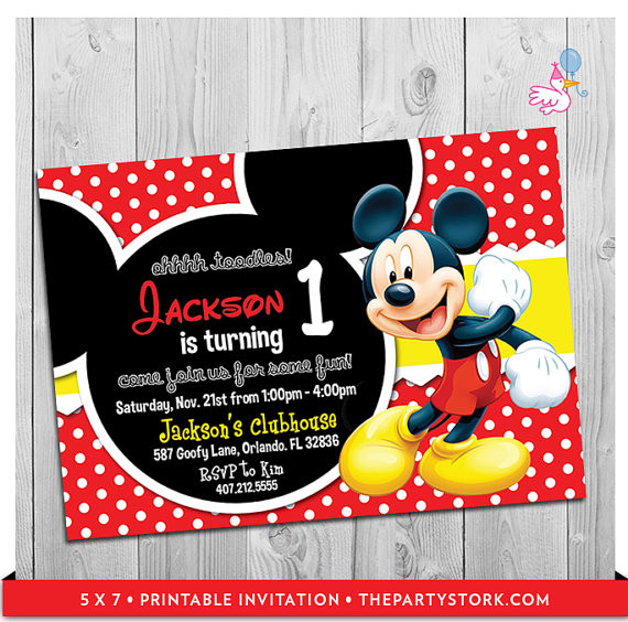 Best ideas about Mickey Mouse 1st Birthday Invitations
. Save or Pin Mickey Mouse Party Invitations printable boy 1st birthday Now.