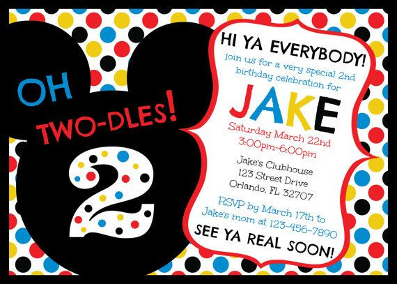Best ideas about Mickey Mouse 2nd Birthday Invitations
. Save or Pin Mickey Mouse Clubhouse Oh Two dles 2nd Birthday Invitation Now.