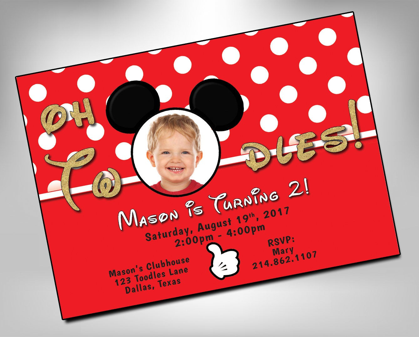 Best ideas about Mickey Mouse 2nd Birthday Invitations
. Save or Pin Mickey Mouse Birthday Invitation 2nd birthday Two dles Now.