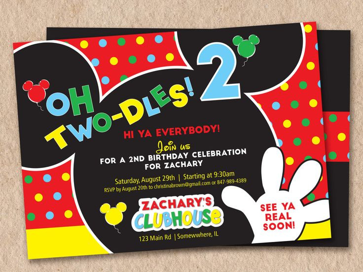 Best ideas about Mickey Mouse 2nd Birthday Invitations
. Save or Pin Mickey Mouse Clubhouse 2nd Birthday Invitation 1 sided Now.