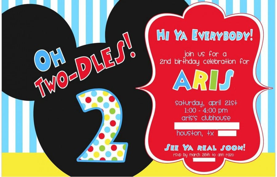 Best ideas about Mickey Mouse 2nd Birthday Invitations
. Save or Pin Mickey Mouse Birthday Party Invitation Flyer Template Now.