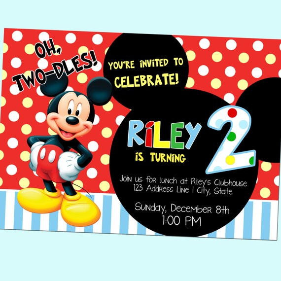 Best ideas about Mickey Mouse 2nd Birthday Invitations
. Save or Pin Oh Two dles Mickey Mouse Club House Second by GoodHueDesigns Now.